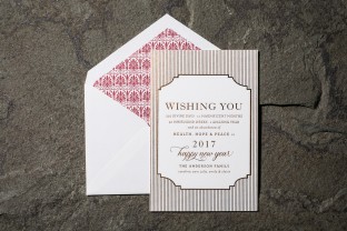 Custom foil stamped Emory holiday cards from Smock