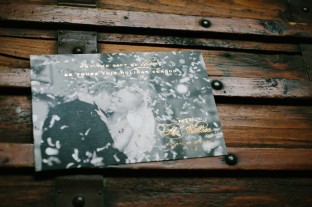 Custom holiday photo + foil cards from Smock