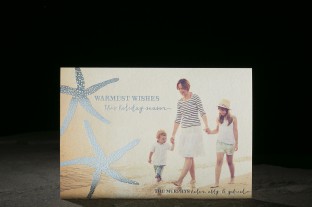 Starfish Holiday photo cards featuring custom foil stamping from Smock