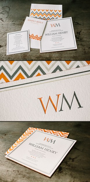 Custom letterpress Bar Mitzvah Invitations from Smock