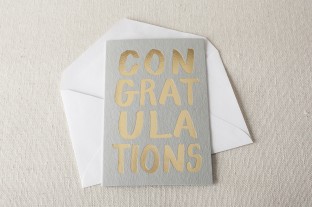 Congratulations gold foil gray cards from Smock