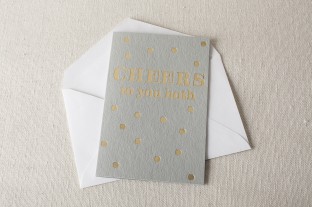 Cheers gold foil gray cards from Smock