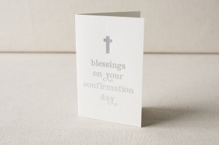 Silver foil stamped Confirmation Day card from Smock