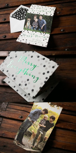 Custom photo tri-fold holiday cards from Smock