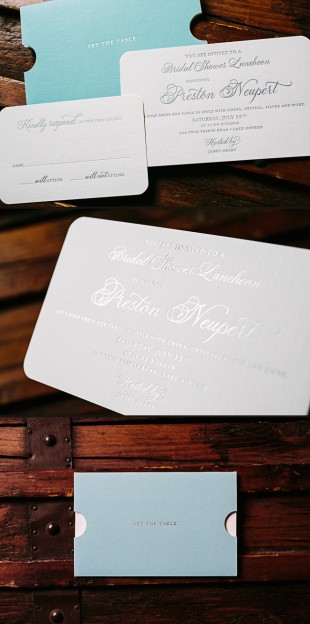 Tiffany inspired Bridal Shower invitations from Smock