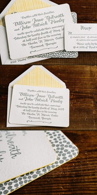 Tallmossen letterpress wedding invitations from Smock