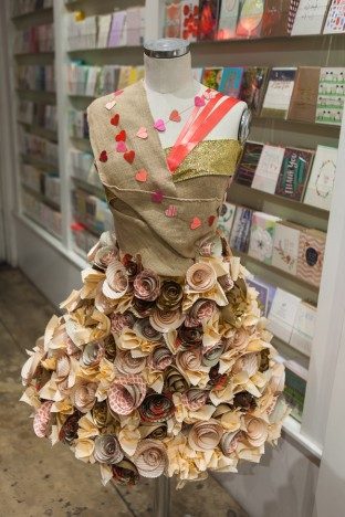 Beautiful springtime window display at Seaside Papery