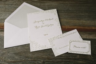Elegant wedding invitations with foil + letterpress printing from Smock
