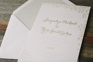 Elegant wedding invitations with foil + letterpress printing from Smock