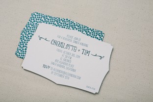 Die-cut + letterpress printed rehearsal dinner invitations from Smock