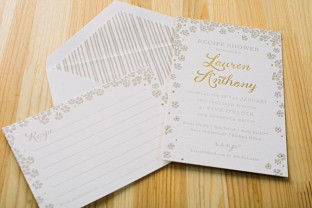 Custom Keira recipe shower invitations from Smock