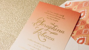 Amira ombre Bat Mitzvah invitations from Smock