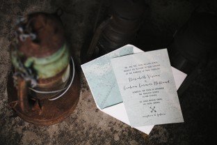 Cimarron letterpress, digital + foil wedding invitations from Smock