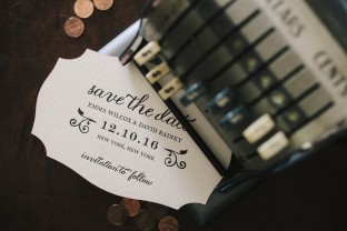 Avella die-cut + letterpress save the dates