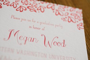 Aneto letterpress graduation party invitations from Smock