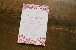 Aneto letterpress graduation party invitations from Smock