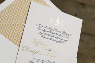 Elegant yet rustic custom wedding invitations from Smock