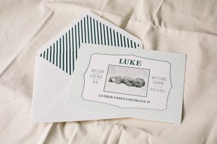Letterpress + photo birth announcements from Smock