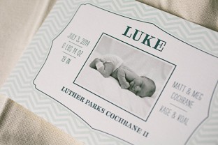 Letterpress + photo birth announcements from Smock