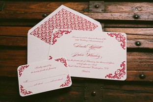 Letterpress invitations for a 25th Wedding Anniversary party
