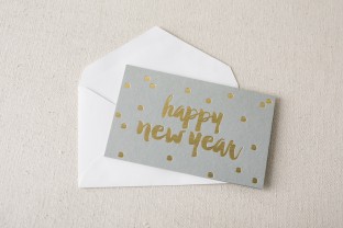 Gold foil stamped Happy New Year cards from Smock