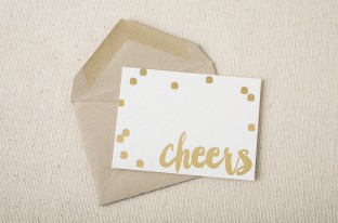Cheers gold foil stamped gift tag from Smock