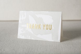 Flynn letterpress + gold foil stamped thank you notes from Smock