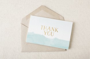 Blue + gold foil stamped thank you notes from Smock