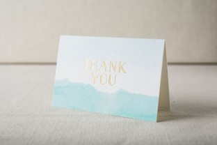 Blue + gold foil stamped thank you notes from Smock