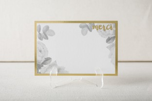 Gold foil stamped rose thank you notes