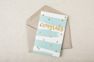 Blue congratulations card from Smock