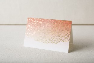 Orange ombre + gold foil stamped note cards from Smock