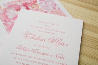 Romantic floral watercolor bridal shower invitations from Smock