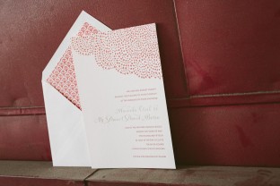 Letterpress wedding invitations and rehearsal dinner invitations by Smock