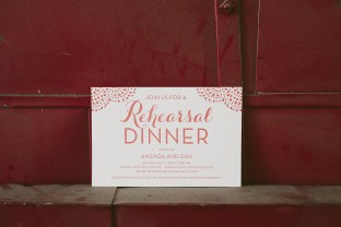 Letterpress wedding invitations and rehearsal dinner invitations by Smock