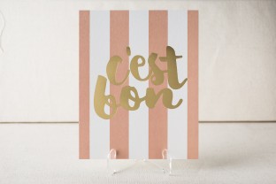 C'est Bon gold foil stamped art print from Smock