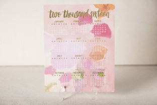 Miette gold foil stamped art print style calendar from Smock