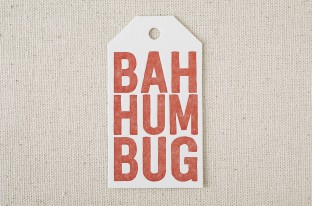 Bah Humbug letterpress die-cut gift tag from Smock