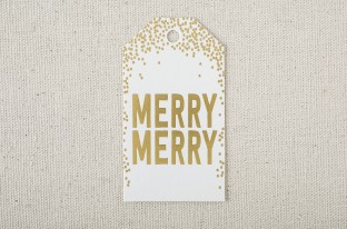 Merry merry gold foil stamped die-cut gift tags from Smock