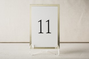 Simple gold foil stamped table cards from Smock