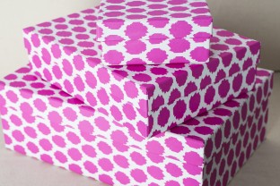 Keiko Boxes | Hot pink ikat keepsake boxes from Smock