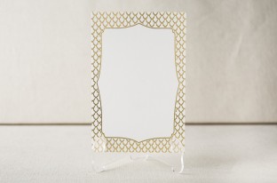 Marav gold foil stamped table cards from Smock