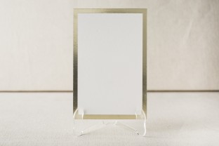 Simple gold foil table cards from Smock