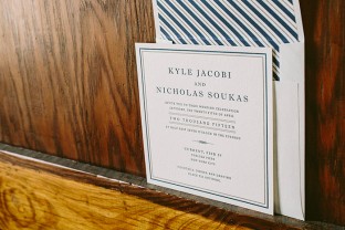 Modern navy letterpress wedding invitations from Smock