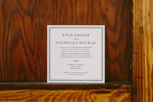 Modern navy letterpress wedding invitations from Smock