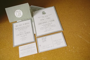 Rustic letterpress wedding invitations for a fall wedding