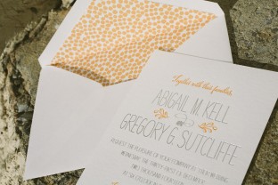 Petite letterpress + silver foil wedding invitations from Smock