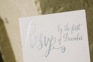 Silver foil reply cards from Smock