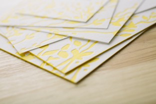 Edge painting on letterpress invitations by Smock