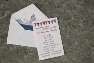 Patriotic letterpress moving announcements